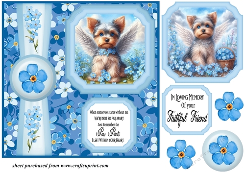 Forget me not 2 panel Yorkie card front 2