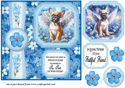 Forget me not 2 panel Frenchie card front 2