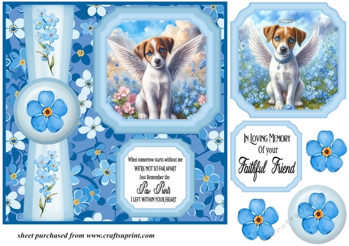 Forget me not 2 panel Jack Russell card front 1