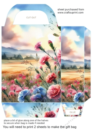 Carnation scene gift bag 2