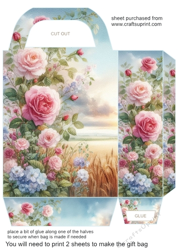 Rose scene gift bag 3
