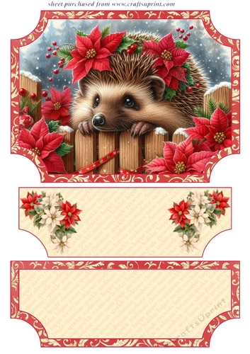 Poinsettia hedgehog easel topper and layered stopper (no base)1
