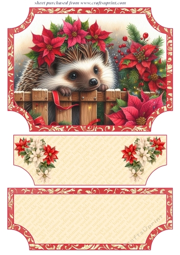 Poinsettia hedgehog easel topper and layered stopper(no base) 2