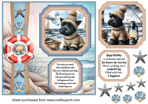 2 Panel Scottie by the sea card front 2