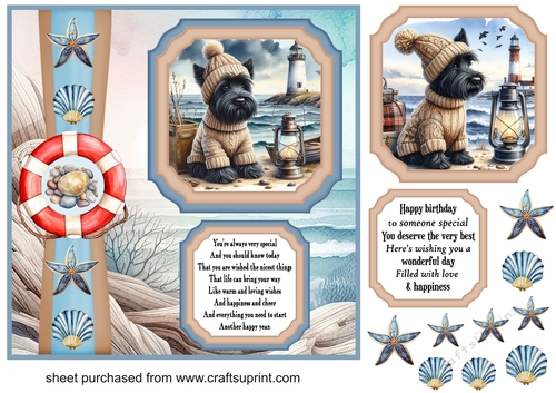 2 Panel Scottie by the sea card front 4