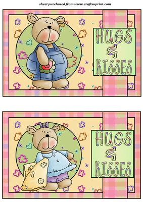 2 Hugs and Kisses Bear Toppers Set 3