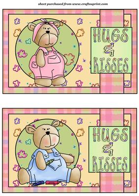2 Hugs and Kisses Bear Toppers Set 4