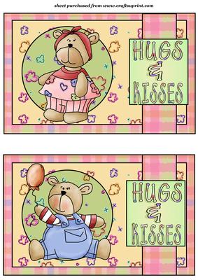 2 Hugs and Kisses Bear Toppers Set 5