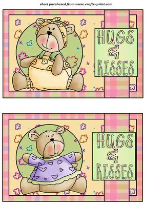 2 Hugs and Kisses Bear Toppers Set 6
