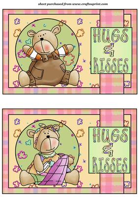 2 Hugs and Kisses Bear Toppers Set 7