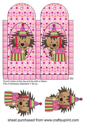 Pink Hedgehog Chocolate Bar Holder 1