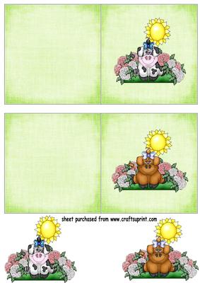 2 Cow Square Birthday Cards 2