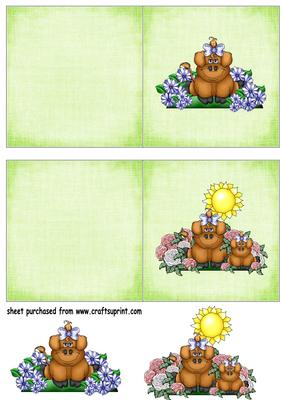 2 Floral Cow Square Cards 3