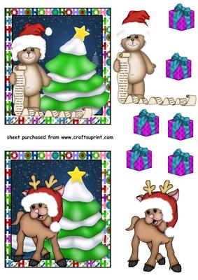 Santa Bear and Ruddy Christmas Toppers