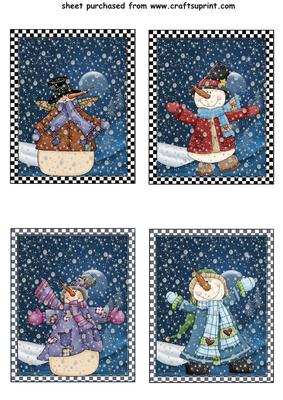 4 Snowman Toppers