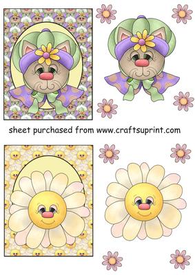 Cute Cat and Flower Toppers