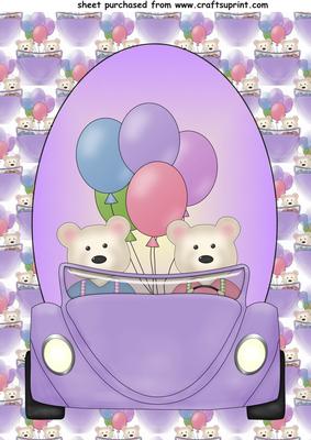 Birthday Bears in Car Topper