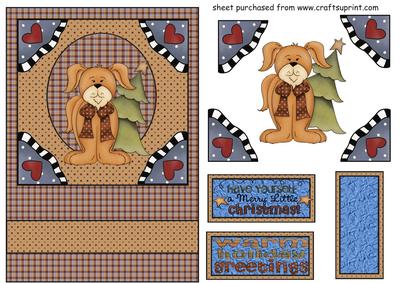 Cute Puppy Christmas Card Front 1