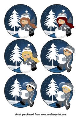 6 Building a Snowman Toppers