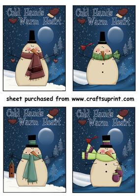 4 Cold Hands Warm Heart Snowman Toppers