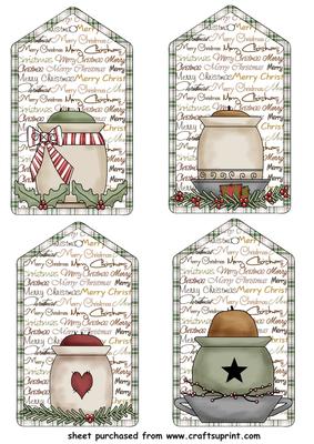 4 Christmas Candles Tag Toppers