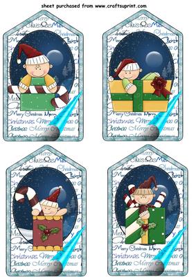 4 Christmas Babies Tag Toppers