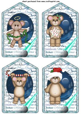 4 Christmas Critters Tag Toppers 1