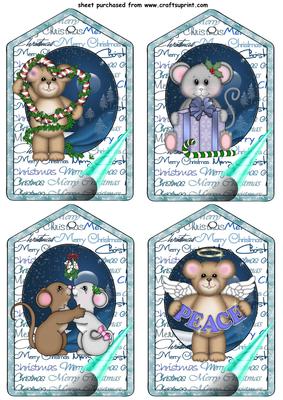 4 Christmas Critters Tag Toppers 2