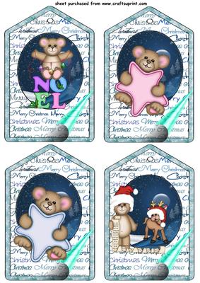 4 Christmas Critter Tag Toppers 4