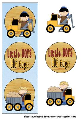 Little Boys Big Toys Topper/card Front 1