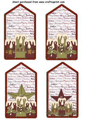 4 Red Candle Tag Toppers