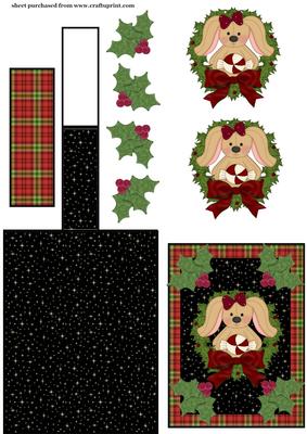 Christmas Bunny Easel Card 1