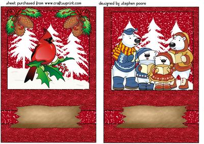 Cardinal and Polar Bear Card Fronts