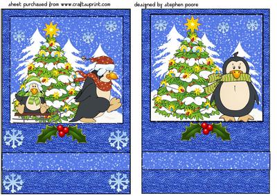 2 Christmas Penguin Card Fronts