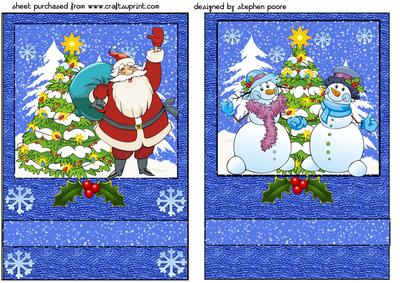 Sant and Snow Couple Card Fronts