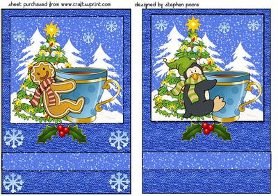 2 Blue Winter Warmer Card Fronts