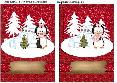 2 Cute Christmas Penguin Card Fronts 2