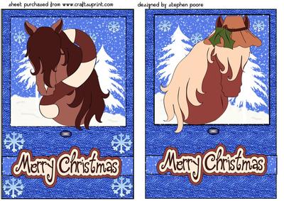 2 Blue Christmas Pony Card Fronts 2