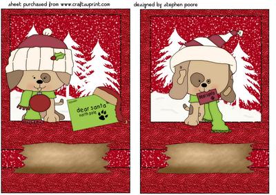2 Red Christmas Puppy Card Front 1