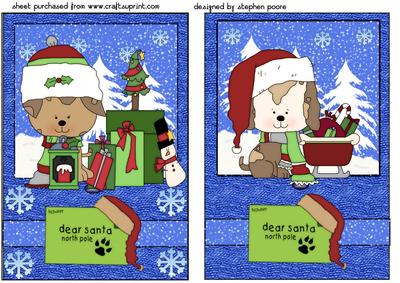 2 Blue Christmas Puppy Card Fronts 3