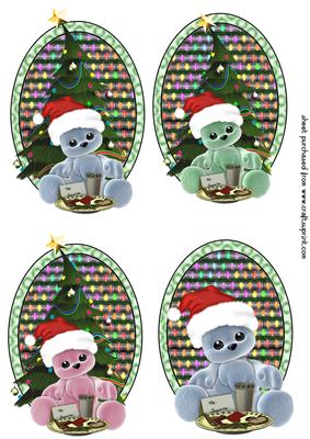 4 Christmas Plushie Teddy Toppes