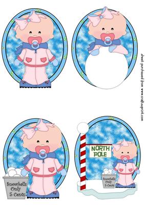 4 Snow Baby Toppers
