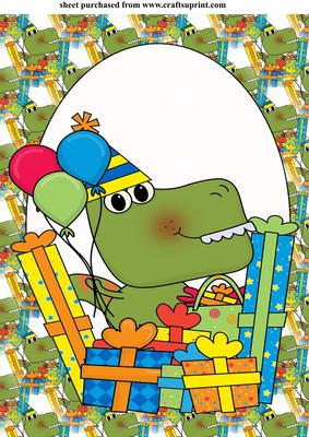 Dino Birthday Topper 6
