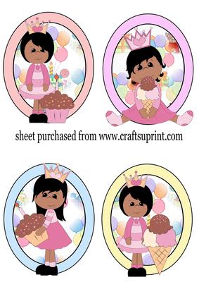 4 Birthday Princess Toppers