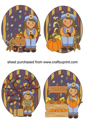 4 Cute Autumn Girl Toppers