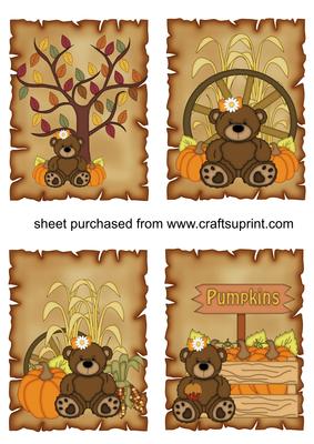 4 Autumn Bear Toppers