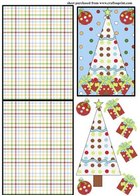 White Christmas Tree Over the Edge Card