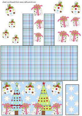 Christmas Tree Landscape Easel Card