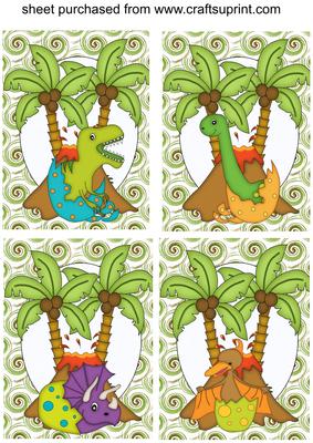 4 Baby Dino Toppers