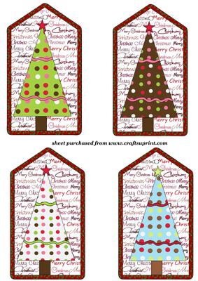 4 Christmas Tree Tag Toppers